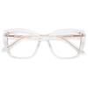 AMOMOMA Trendy TR90 Oversized Blue Light Reading Glasses Women,Stylish Square Cat Eye Glasses AM6031C2 with Clear Frame 1.75 x view 1