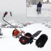 2-Handles 52CC Gas Power Broom, 2.5HP Gas Power Sweeping Broom Walk Behind Broom Driveway Turf Grass Cleaning Sweeping Machine Rotatable Brush Head, 10500rpm view 2