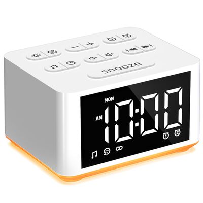 3 in 1 Sound Machine Dual Alarm Clock Night Light White Noise Machine 27 Sleeping Sounds for Adults Kids Precise 32 Level Volume Sleep Timer Memory Function Digital Clock with 30 Wake Up Sounds