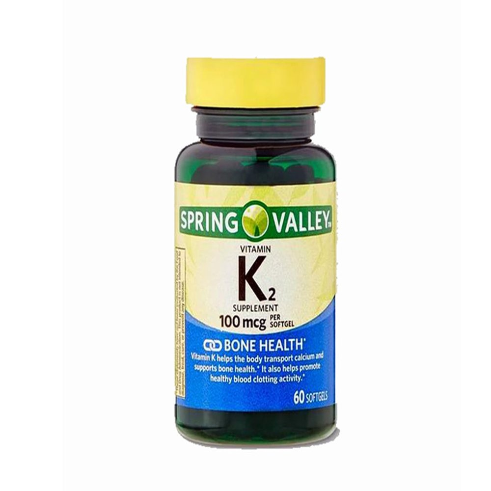 4 TOP CARE Vitamin K2 Supplement, Soft Gel Capsules, 100 Mcg, 60 Count
