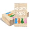 120 Pcs Burlap Printed Easter Welcome Peeps Disposable Bathroom Napkins, Spring Easter Bunny Peeps Guest Towels Hand Towels Paper Napkins for Bathroom Kitchen Camping Cocktail Party 4.3 x 7.8 inch view 1