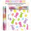 JarThenaAMCS Easter Cellophane Wrap Roll 100ft x 32 In 2.5Mil Colorful Eggs Bunny Cellophane Paper Crystal Clear Rabbit Cello Wrapping Paper for Spring Holiday Treats Gifts Basket Party Favor view 2