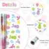 JarThenaAMCS Easter Cellophane Wrap Roll 100ft x 32 In 2.5Mil Colorful Eggs Bunny Cellophane Paper Crystal Clear Rabbit Cello Wrapping Paper for Spring Holiday Treats Gifts Basket Party Favor view 3