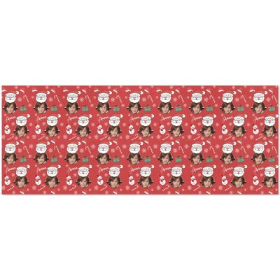 Personalized Faces Photo Christmas Birthday Gift Wrapping Paper with Photo for Kids Adult Custom Face Party Gift Wrapping Paper Roll 58"x 23" for Men Women