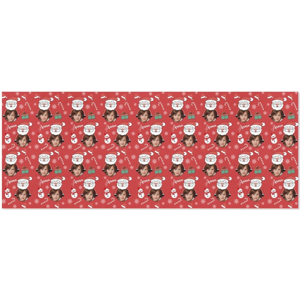 Personalized Faces Photo Christmas Birthday Gift Wrapping Paper with Photo for Kids Adult Custom Face Party Gift Wrapping Paper Roll 58"x 23" for Men Women