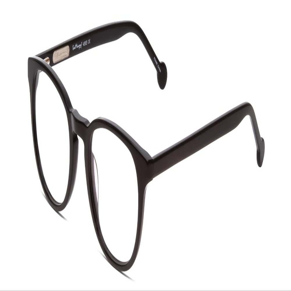 Calabria Ernest 4865 Cat-Eye Blue Light Blocking Reading Glasses +0.00 Gloss Black/Rounded Tips Men Women