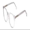 Calabria Ernest 4865 Cat-Eye Blue Light Blocking Reading Glasses +0.00 Clear Crystal Silver Glitter/Rounded Tips Men Women view 1