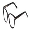 Calabria Ernest 4867 Cat-Eye Reading Glasses +0.00 Gloss Black/Silver Accents Men Women view 1
