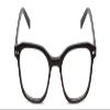 Calabria Ernest 4867 Cat-Eye Reading Glasses +0.00 Gloss Black/Silver Accents Men Women view 2