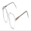 Calabria Ernest 4872 Square Blue Light Blocking Reading Glasses +3.50 Clear Crystal/Silver Glitter Accent Men Women view 1