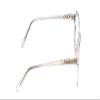 Calabria Ernest 4872 Square Blue Light Blocking Reading Glasses +3.50 Clear Crystal/Silver Glitter Accent Men Women view 2