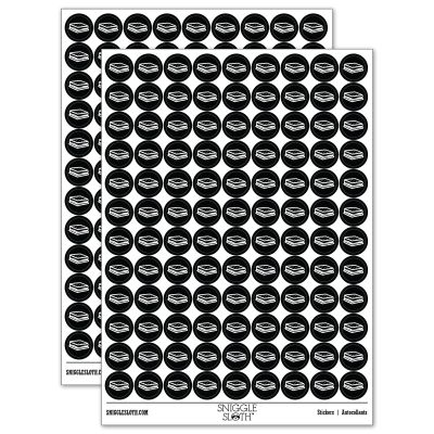 S'Mores Graham Cracker Chocolate Marshmallow Campfire Snack 200+ Round Stickers - Matte Finish - 0.50" Size - Black
