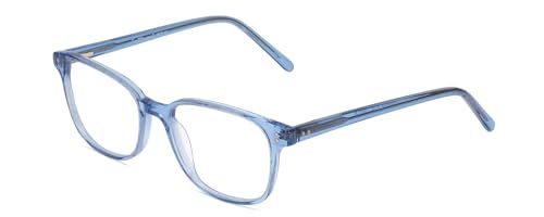 Calabria Ernest 4876 Cat-Eye Reading Glasses +3.50 Shiny Blue Crystal/Silver Accents Men Women
