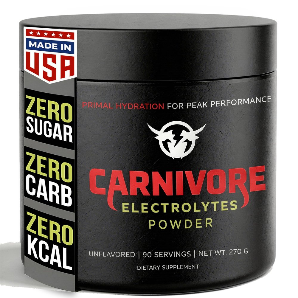 Carnivore Electrolytes Keto Electrolytes Powder - Premium Hydration for Balanced Support and Optimal Energy - Zero Sugar, Zero Calorie Electrolyte Powder for Daily Use - 90 Servings (Unflavored)