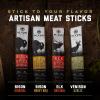 ICON Meats Venison and Pork Snack Sticks, Garlic Flavor, 24 Pack High Protein Snacks, Sugar Free, Natural Jerky Meat Sticks, Gluten Free, USDA Inspected, Made in the USA, Valentines Day Gifts for Him view 3