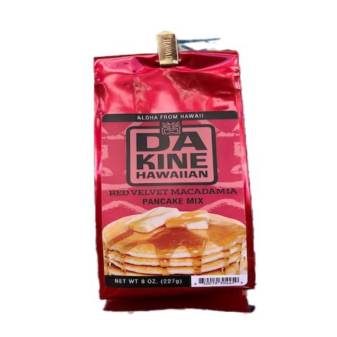 Da Kine Hawaiian Pancake Mix, Instant Pancake Mix Just Add Water, Pancake and Waffle Mix, Tropical Pancake Mix, Breakfast Pancake, Waffle & Baking Mixes - 8 oz (Red Velvet Macadamia)