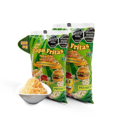DECA EXPERTS - Shoestring Potato Sticks, Crispy, Crunchy snack Hotdog pack of 2 (7.63Oz - 200gr)- palitos de patatas  fosforito de papa  papa chongo- cabello de ngel - para hotdog