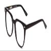 Calabria Ernest 4900 Cat-Eye Blue Light Blocking Reading Glasses +0.00 Gloss Black/Silver Accents Men Women view 1