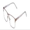 Calabria Ernest 4902 Rectangular Reading Glasses +2.50 Matte Satin Silver/Clear Crystal Men view 2