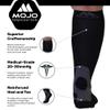 Mojo Compression Socks for Women and Men Circulation (3 Pairs) 20-30mmHg - Wide Calves Unisex Compression Knee High for Varicose Veins, Post Surgery Recovery, Swelling - Black, 4X-Large - A601BL7 view 3