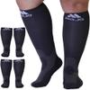 Mojo Compression Socks for Women and Men (3 Pairs) 20-30mmHg - Wide Calf Opaque Compression Stockings for Lymphedema, Thrombosis, Varicose Veins Circulation - Gray, 3X-Large - A601GR6 view 1