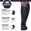 Mojo Compression Socks for Women and Men (3 Pairs) 20-30mmHg - Wide Calf Opaque Compression Stockings for Lymphedema, Thrombosis, Varicose Veins Circulation - Gray, 3X-Large - A601GR6 view 3