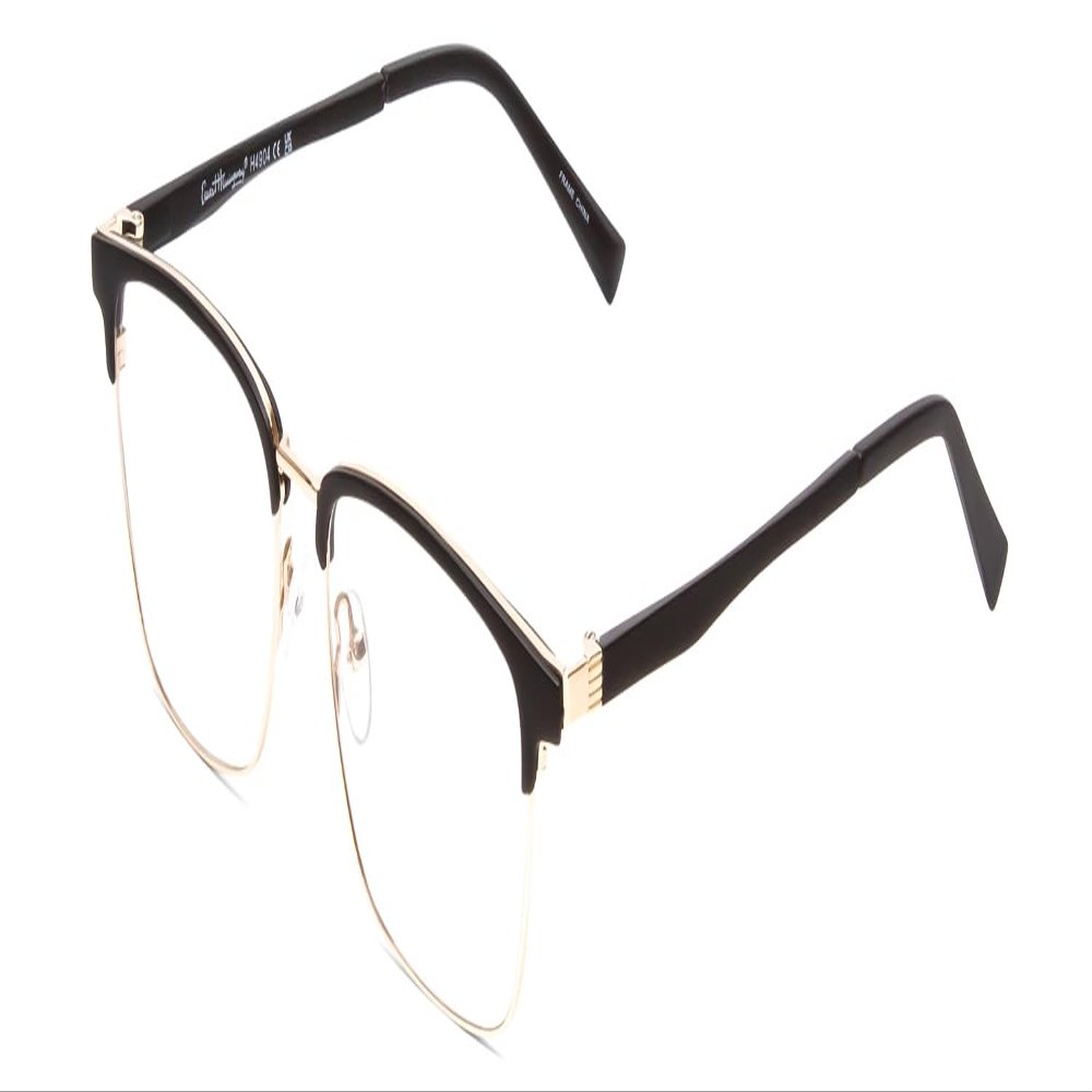 Calabria Ernest 4904 Cat-Eye Blue Light Blocking Reading Glasses +1.25 Matte Black/Gold Men Women