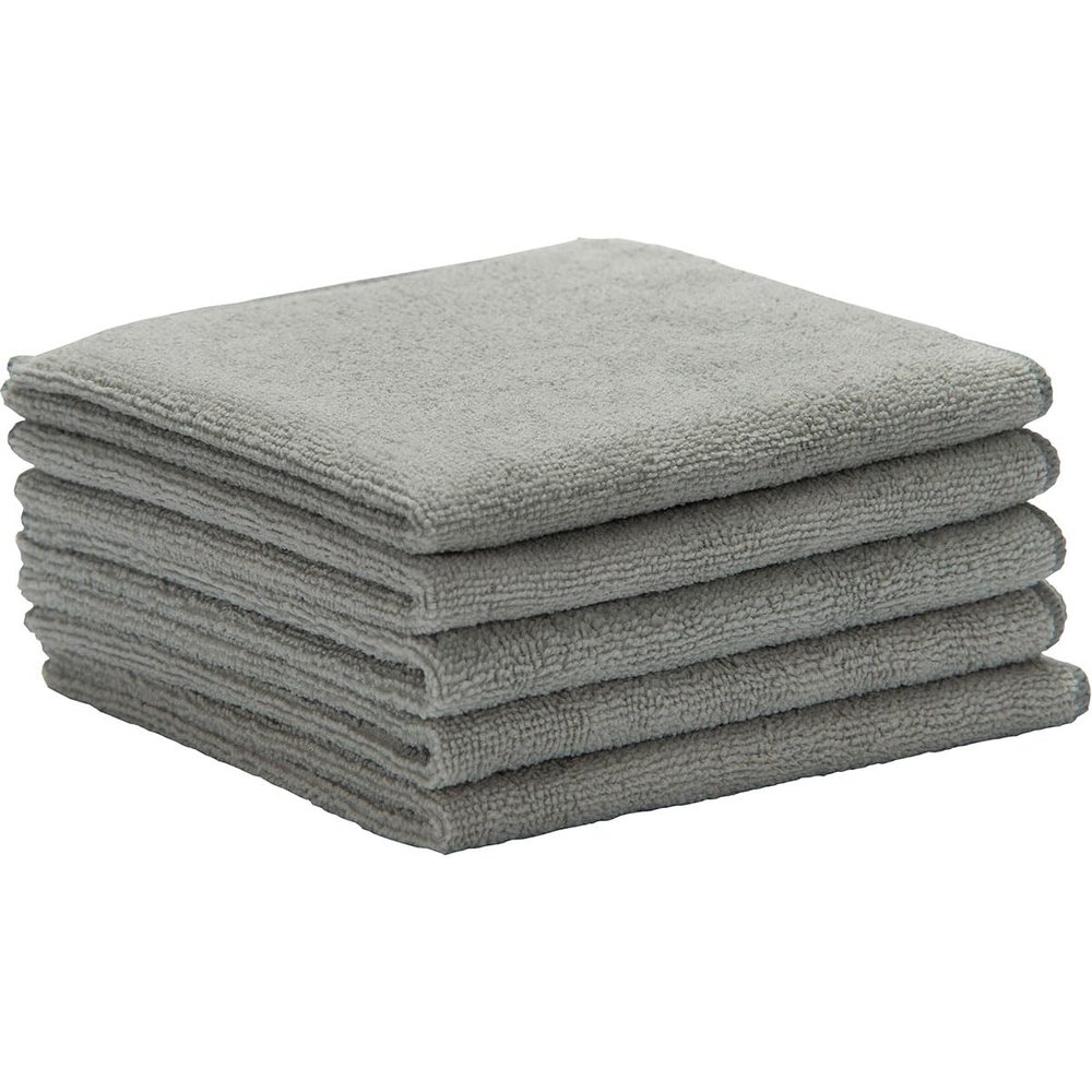ERC Wiping Products Gray Microfiber Towels, Highly Absorbent, Long Lasting, Lint-Free Cleaning Towels - 50 Pack (14in x 14in)