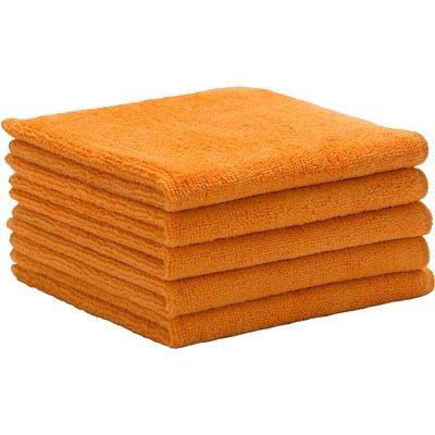 ERC Wiping Products Orange Microfiber Towels, Highly Absorbent, Long Lasting, Lint-Free Cleaning Towels - 50 Pack (14in x 14in)
