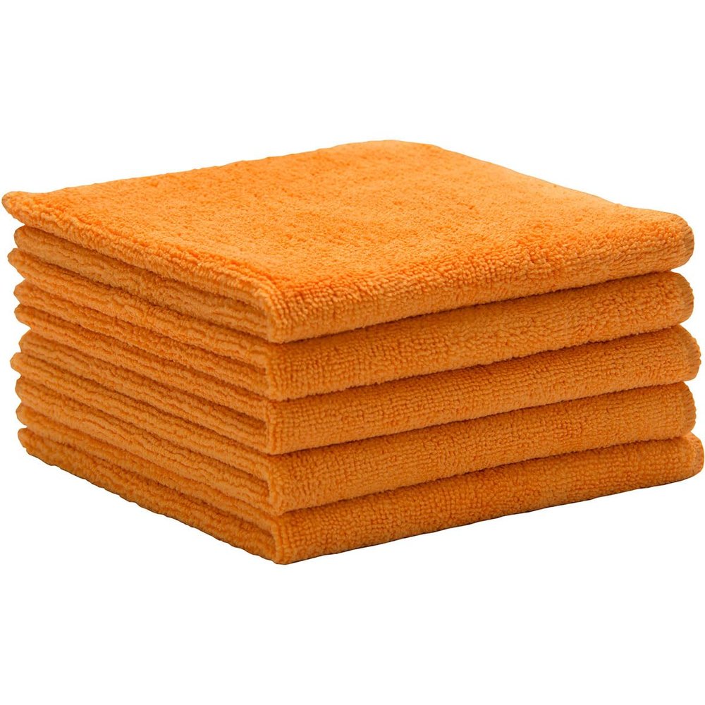 ERC Wiping Products Orange Microfiber Towels, Highly Absorbent, Long Lasting, Lint-Free Cleaning Towels - 50 Pack (14in x 14in)