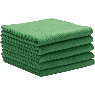 ERC Wiping Products Green Microfiber Towels, Highly Absorbent, Long Lasting, Lint-Free Cleaning Towels - 50 Pack (14in x 14in)