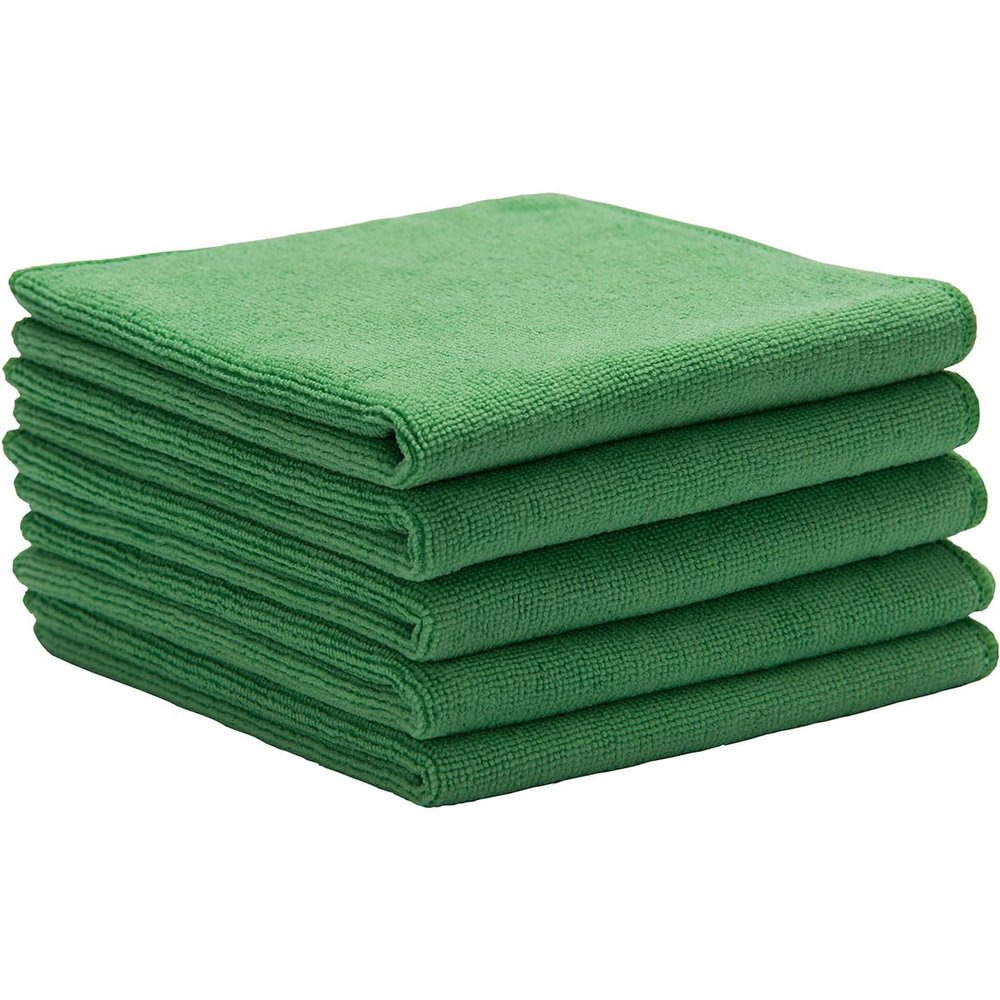 ERC Wiping Products Green Microfiber Towels, Highly Absorbent, Long Lasting, Lint-Free Cleaning Towels - 50 Pack (14in x 14in)