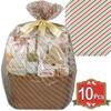 AnapoliZ Christmas Cellophane Wrap Bags | 10 Pcs X-Large 24" X 30" | 2.5 Mil Thick Red & Green Bags for Baskets | Gifts Wrapping | Candy Cane Stripes view 3