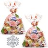 AnapoliZ Christmas Treat Bags - 100 pcs (6" x 9" Inch) | 2.5 Mil Crystal Clear Cellophane With Merry Designs | Santa, Snowman Cello | Party Decorations | Xmas Treats view 4