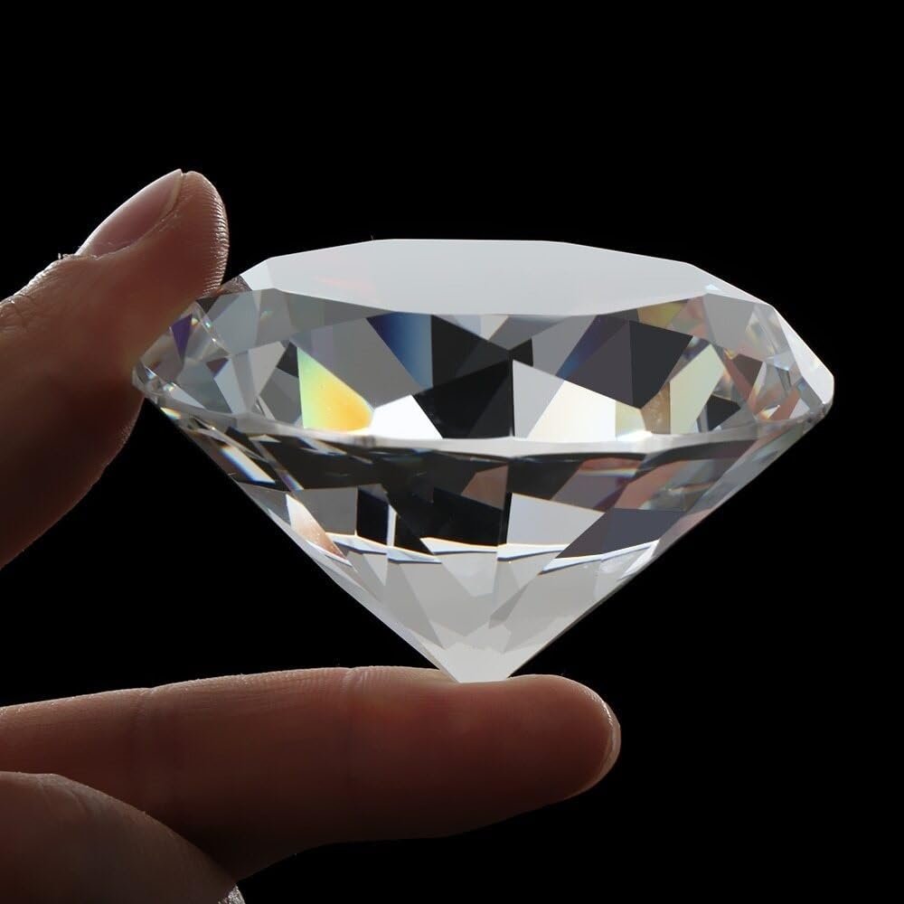 KatLin Clear Crystal Big Glass Diamond Party Large Romantic Diamond Decoration Proposal Home Decoration Ornaments Crafts Gifts Ornaments (Size : 80mm)
