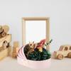Baby Bedside Crib Basket Florist Presents Wrapping Bag for Baby Shower Flower Bouquet Wrapping for Newborn 100 Days, 1St Birthday Florist Packing Bags Pink view 2