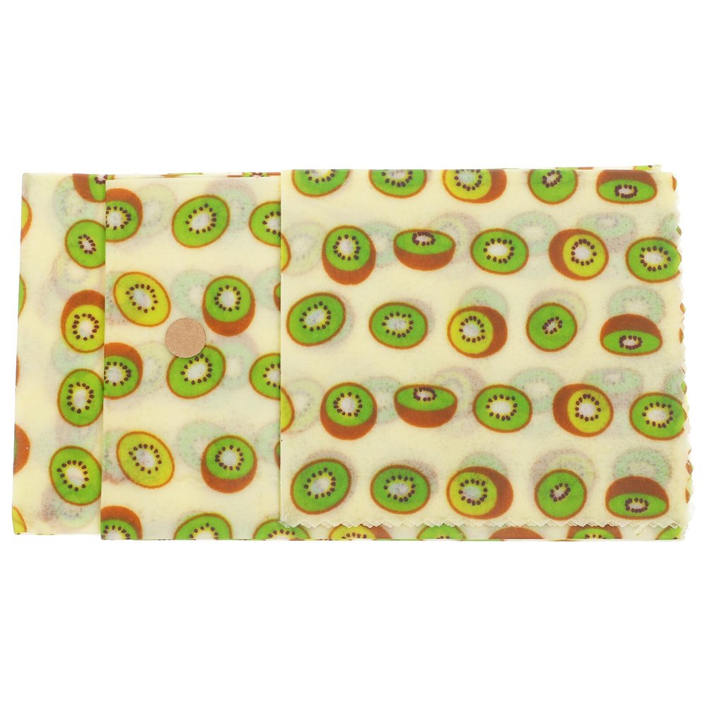 Healvian 3pcs Organic Beeswax Food Wrap Reusable Kitchen Supplies for Fruits Vegetables Sandwiches Sustainable Non-odor Food Storage