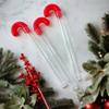 G-Box 100 Empty Christmas Candy Cane Tubes with Red Topper & Santa Stickers | 12" - Clear BPA-Free Plastic, Perfect for Small Candies, a Great Alternative to Christmas Gift Boxes (100, Santa Claus) view 3