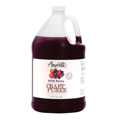 Amoretti - Wild Berry Craft Puree 9 lbs - Perfect for Brewing, Cocktails, and other Beverages, Made of Real Fruit, No Preservatives, Filtered, Super Concentrated, Fully Pasteurized, TTB Registered