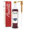Amoretti - Premium Blueberry Syrup, 94 Servings Per Bottle (750 ml), with Pump for Flavoring Coffees, Cocktails, and other Beverages, Gluten Free, GMO/GEO Free, Preservative Free view 1