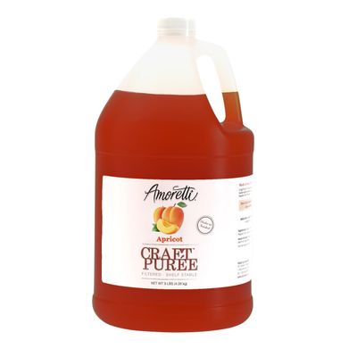 Amoretti - Apricot Craft Puree 9 lbs - Perfect for Brewing, Cocktails, and other Beverages, Made of Real Fruit, No Preservatives, Filtered, Super Concentrated, Fully Pasteurized, TTB Registered