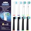 BKIX Replacement Brush Heads Compatible with Braun Oral B Pro 500 1000 Toothbrush, Fit Smart 1500, Genius X, Cross Sensitive Brush Head Refills, Medium Softness, 8 Count view 1