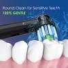 BKIX Replacement Brush Heads Compatible with Braun Oral B Pro 500 1000 Toothbrush, Fit Smart 1500, Genius X, Cross Sensitive Brush Head Refills, Medium Softness, 8 Count view 2