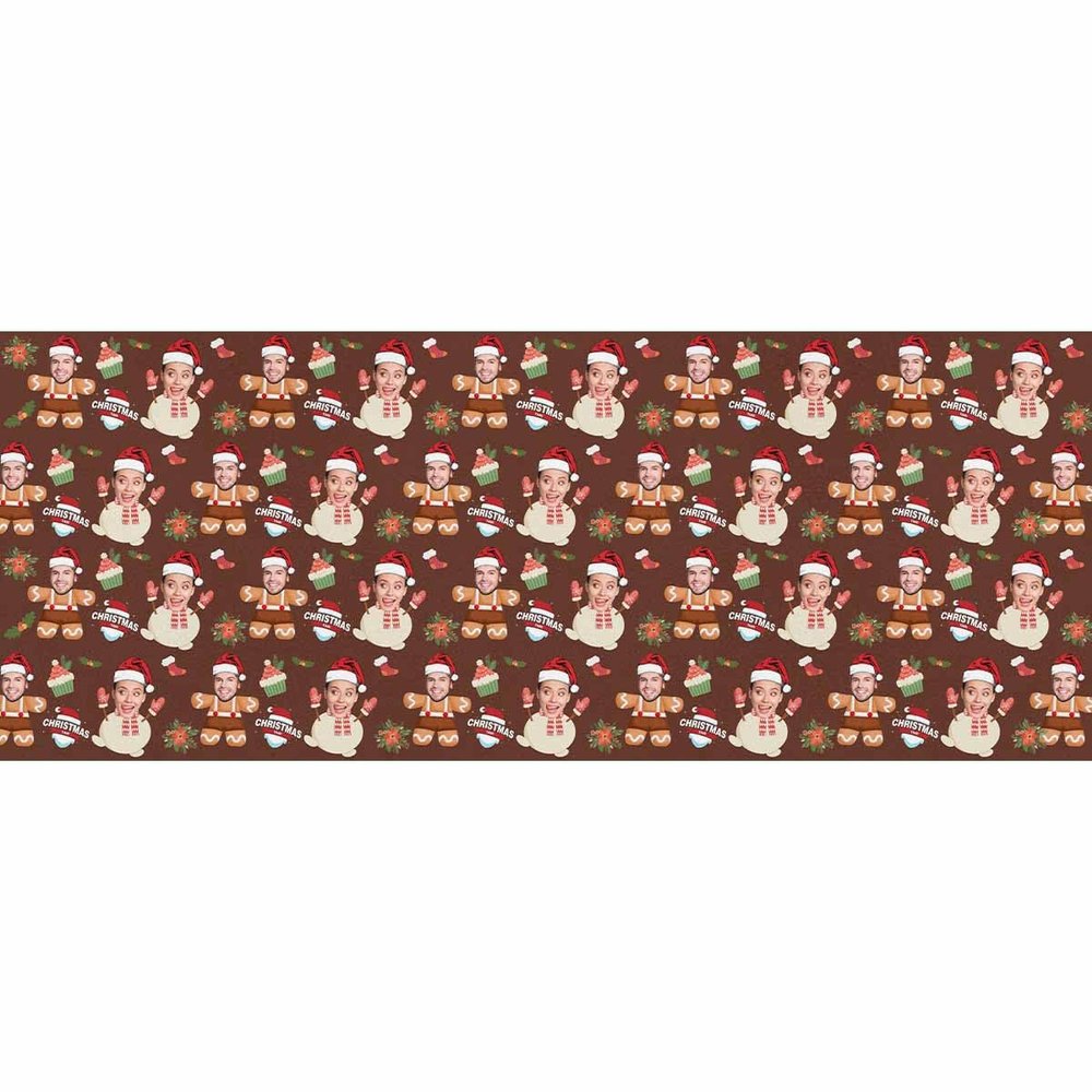 Personalized Christmas Gift Wrapping Paper - Custom Photo Name Text Wrapping Paper, Customized Gift Wrap for Adults Kids Boys Girls Friend Christmas Anniversary Birthday, Made in USA (58"x 23")