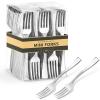 Qeirudu 4 Inch Silver Plastic Mini Forks, 100 Pack Disposable Appetizer Forks Heavy Duty Tiny Forks for Party Small Desserts, Charcuterie, Samples, Cocktails and Strawberries view 1