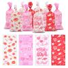 160 Pieces 4 Styles Valentine's Day Cellophane Treat Candy Bags with Twist Ties, Love and Kisses Heart Designs Clear Goodie Bags for Kids Romantic Gifts, Party Favors, and Sweet Snacks Decorations view 1