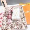 Amsthow Metallic Pink and White Crinkle Paper Filler Gift Wrap Box Filler 1/2 LB Basket Cut Shred Cut Raffia Grass Stuffing for Valentine Day Easter Birthday Decoration view 3