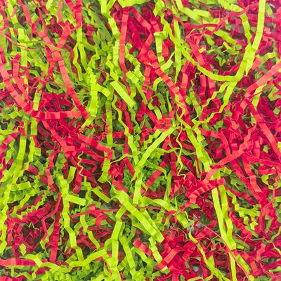 Amsthow Crinkle Cut Paper Gift Wrap Box Filler 1/2 LB Red and Green Shred Basket Raffia Grass Stuffing for Easter Birthday Decoration Wedding