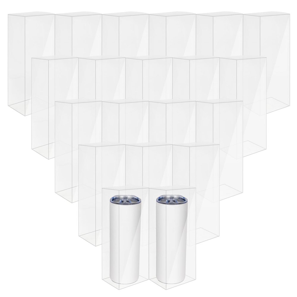 12 Pcs Gift Boxes for Sublimation Tumbler Transparent Boxes Tumbler Box for 12 oz, 20 oz, 30 oz Tumbler Gift Box for Shipping Blanks Sublimation Tumbler Gift Wrapping