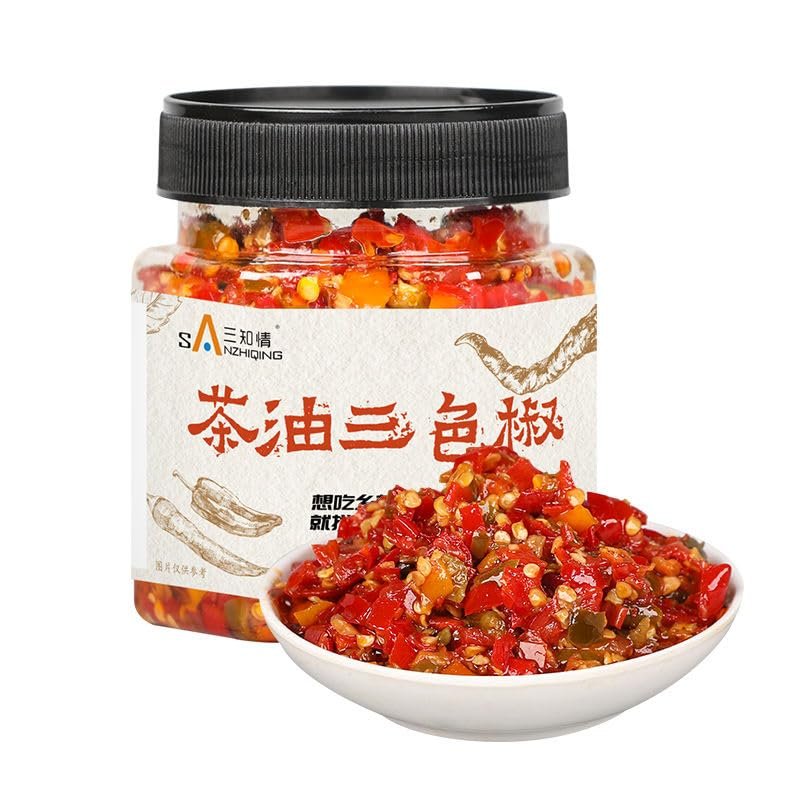 Chinese Specialties,Homemade Pickles,Spicy Crispy Dried Radish,Pickled Vegetable,Chili Sauce,seasoning side dishes,Ready to eat Spicy Snack,Mixed Noodles Sauce (Color-pepper Chili Sauce, 1 can)